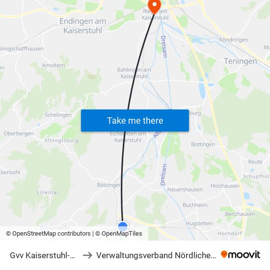 Gvv Kaiserstuhl-Tuniberg to Verwaltungsverband Nördlicher Kaiserstuhl map