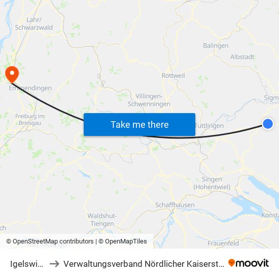 Igelswies to Verwaltungsverband Nördlicher Kaiserstuhl map