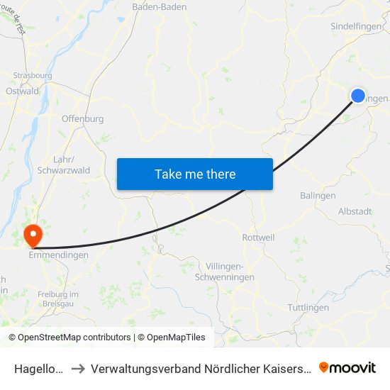 Hagelloch to Verwaltungsverband Nördlicher Kaiserstuhl map