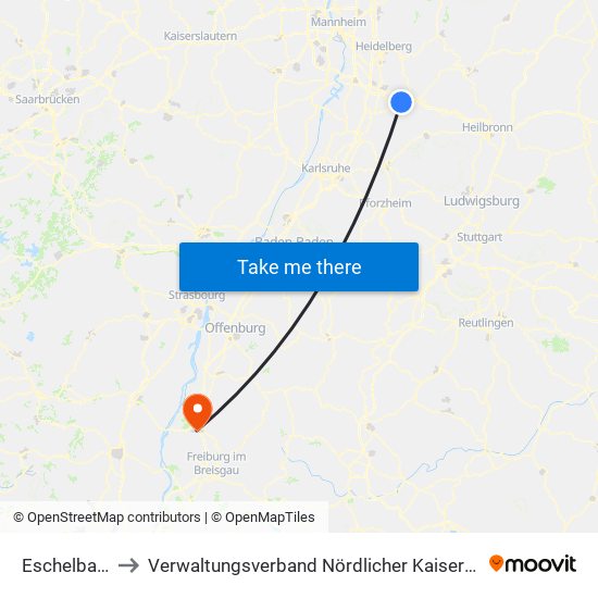 Eschelbach to Verwaltungsverband Nördlicher Kaiserstuhl map