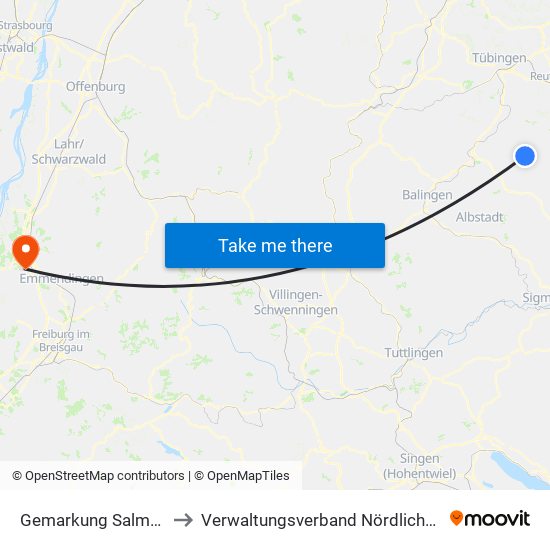 Gemarkung Salmendingen to Verwaltungsverband Nördlicher Kaiserstuhl map