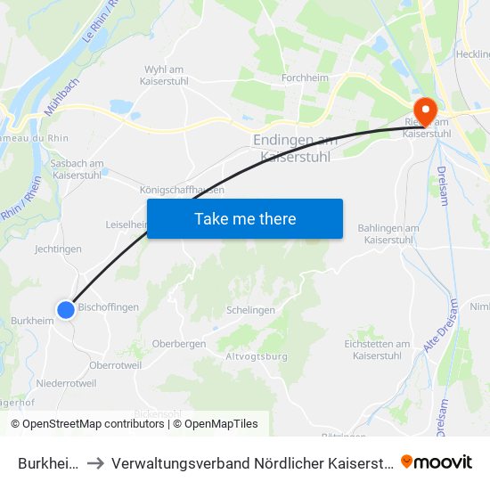 Burkheim to Verwaltungsverband Nördlicher Kaiserstuhl map