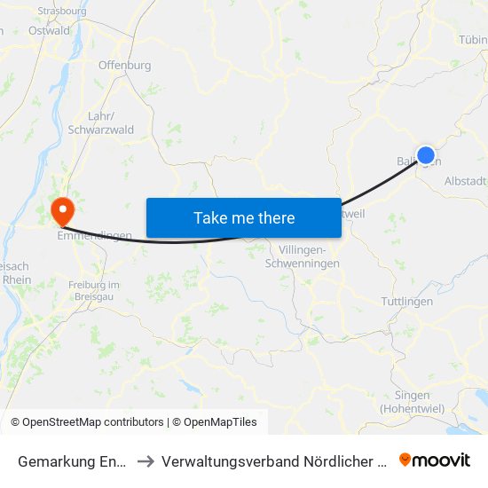 Gemarkung Engstlatt to Verwaltungsverband Nördlicher Kaiserstuhl map