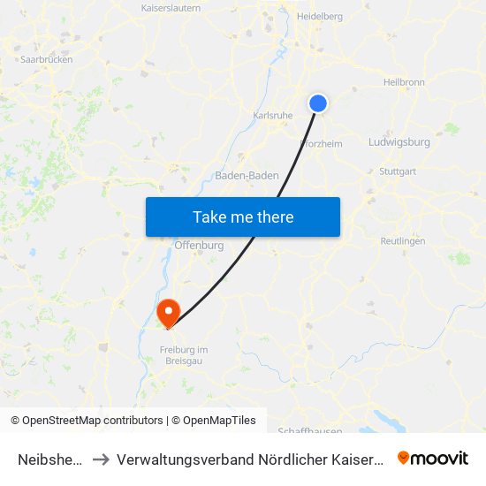 Neibsheim to Verwaltungsverband Nördlicher Kaiserstuhl map