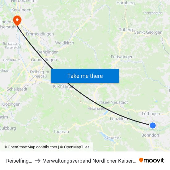 Reiselfingen to Verwaltungsverband Nördlicher Kaiserstuhl map