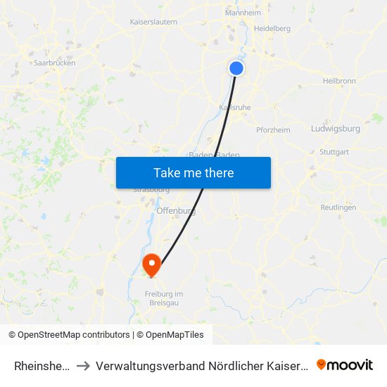 Rheinsheim to Verwaltungsverband Nördlicher Kaiserstuhl map