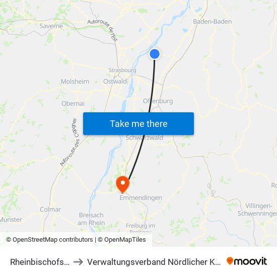 Rheinbischofsheim to Verwaltungsverband Nördlicher Kaiserstuhl map