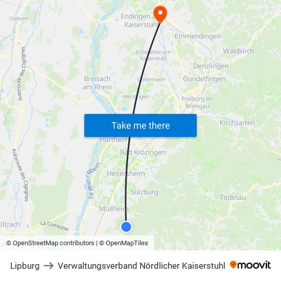 Lipburg to Verwaltungsverband Nördlicher Kaiserstuhl map