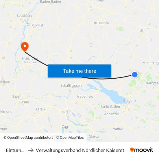 Eintürnen to Verwaltungsverband Nördlicher Kaiserstuhl map