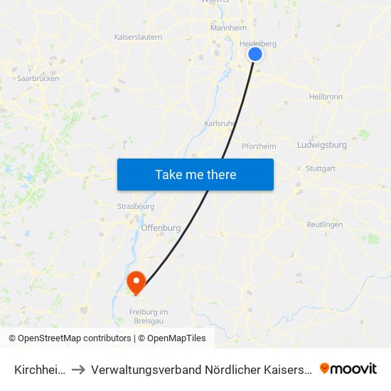 Kirchheim to Verwaltungsverband Nördlicher Kaiserstuhl map