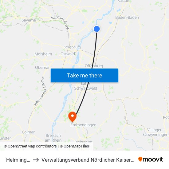 Helmlingen to Verwaltungsverband Nördlicher Kaiserstuhl map