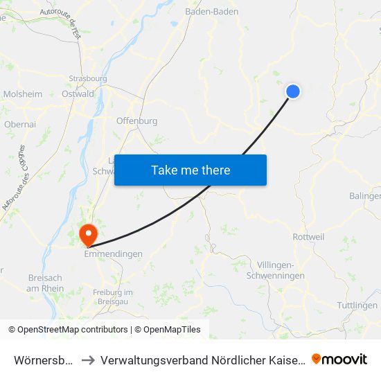 Wörnersberg to Verwaltungsverband Nördlicher Kaiserstuhl map