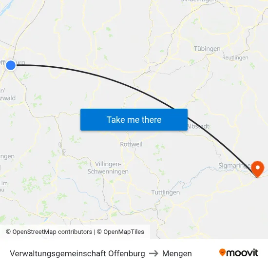 Verwaltungsgemeinschaft Offenburg to Mengen map