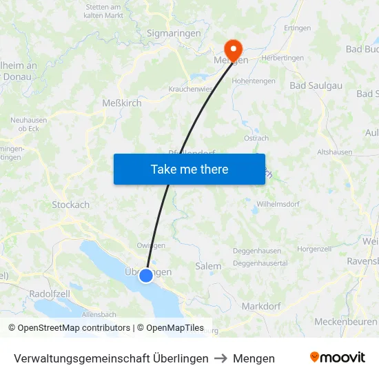 Verwaltungsgemeinschaft Überlingen to Mengen map