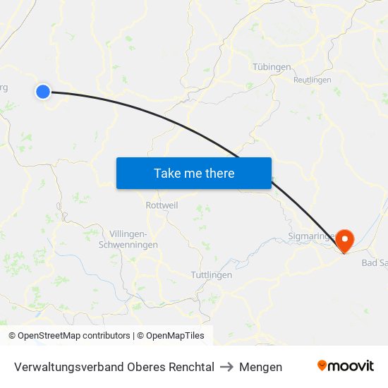 Verwaltungsverband Oberes Renchtal to Mengen map