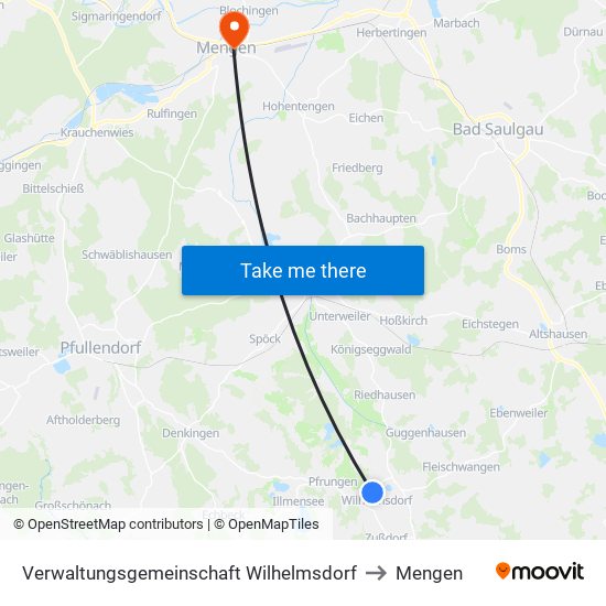 Verwaltungsgemeinschaft Wilhelmsdorf to Mengen map