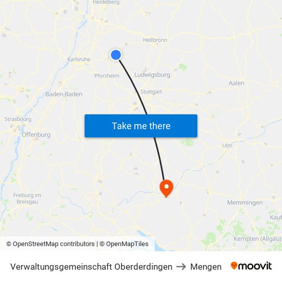 Verwaltungsgemeinschaft Oberderdingen to Mengen map