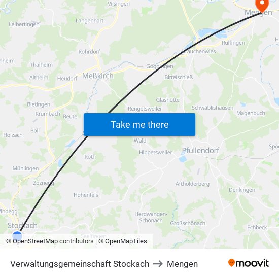 Verwaltungsgemeinschaft Stockach to Mengen map