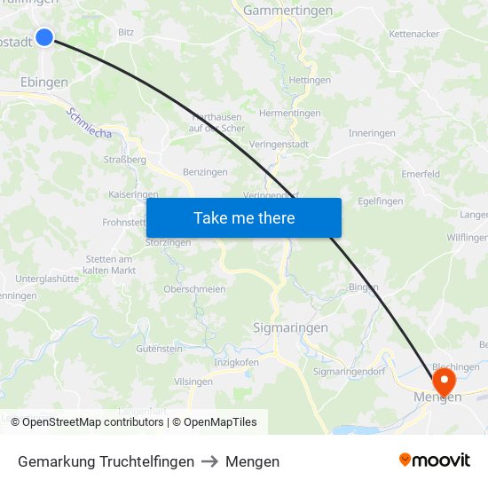 Gemarkung Truchtelfingen to Mengen map