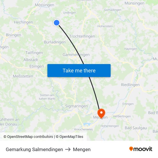 Gemarkung Salmendingen to Mengen map