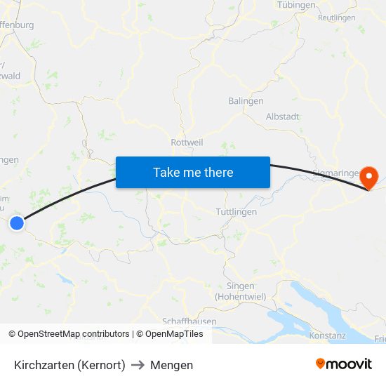 Kirchzarten (Kernort) to Mengen map