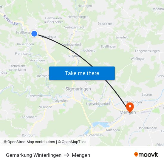Gemarkung Winterlingen to Mengen map