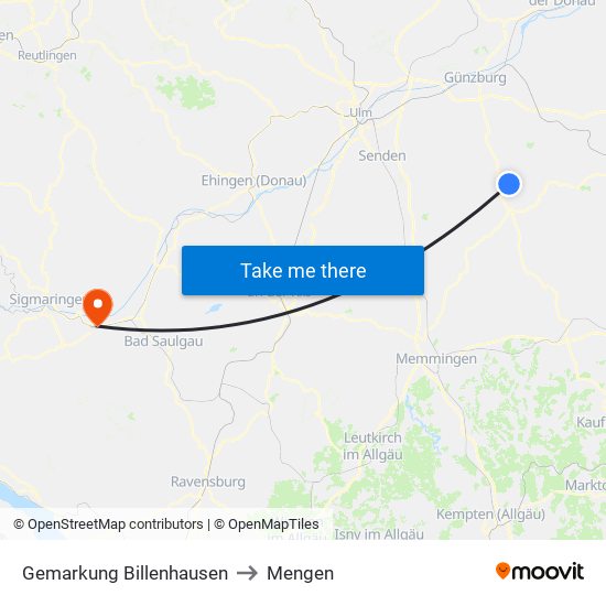 Gemarkung Billenhausen to Mengen map