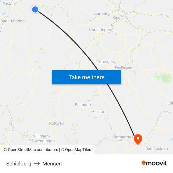 Schielberg to Mengen map