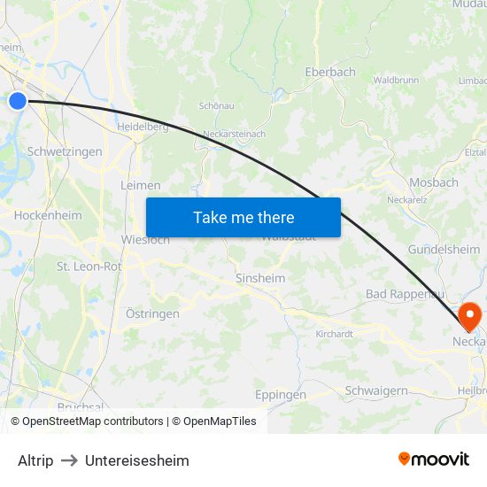 Altrip to Untereisesheim map