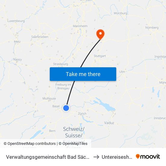 Verwaltungsgemeinschaft Bad Säckingen to Untereisesheim map