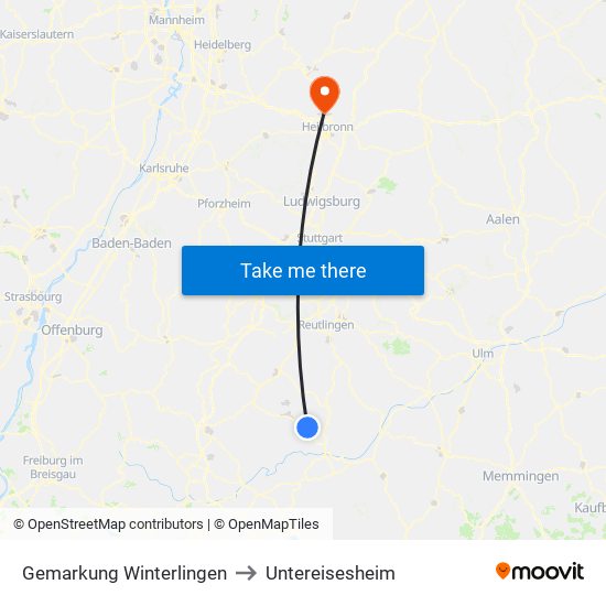 Gemarkung Winterlingen to Untereisesheim map