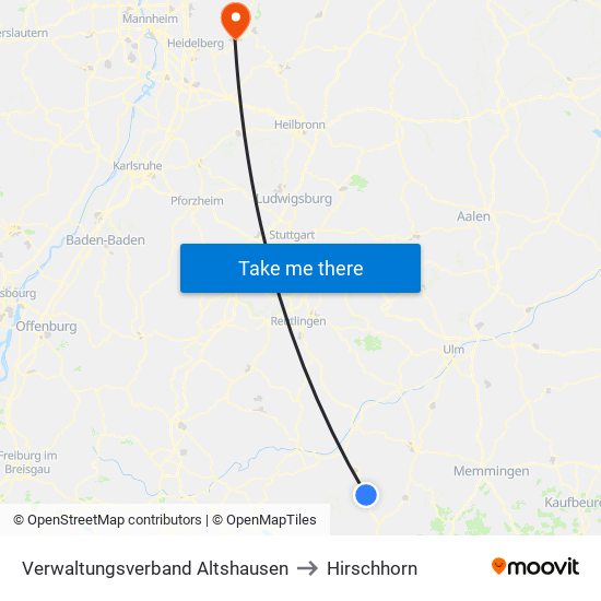 Verwaltungsverband Altshausen to Hirschhorn map