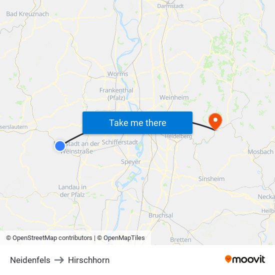 Neidenfels to Hirschhorn map