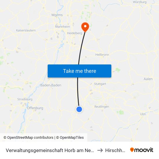 Verwaltungsgemeinschaft Horb am Neckar to Hirschhorn map