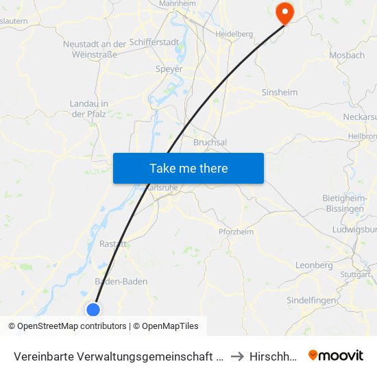 Vereinbarte Verwaltungsgemeinschaft Bühl to Hirschhorn map