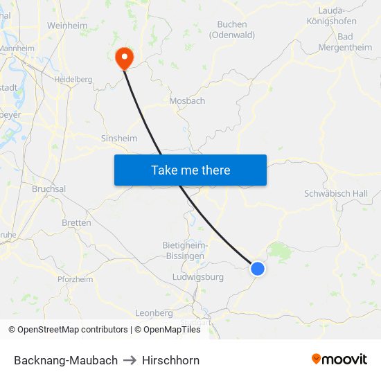 Backnang-Maubach to Hirschhorn map