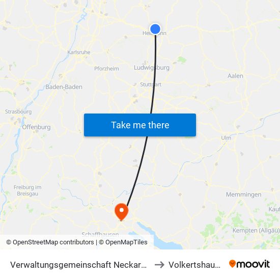 Verwaltungsgemeinschaft Neckarsulm to Volkertshausen map