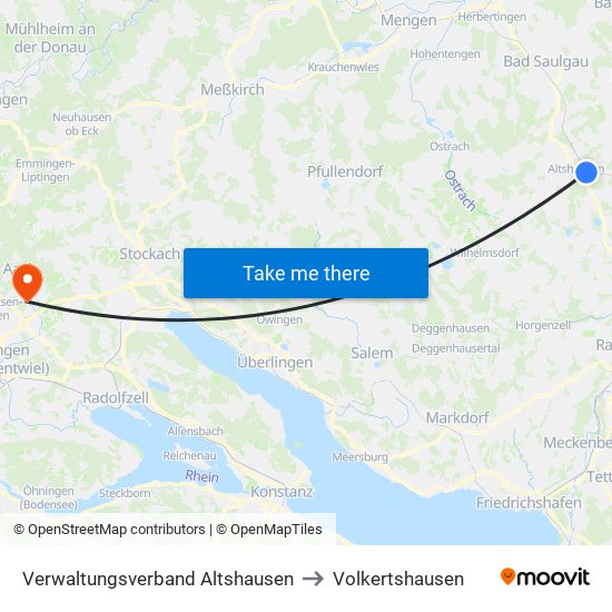 Verwaltungsverband Altshausen to Volkertshausen map