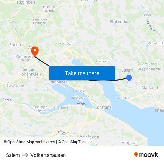 Salem to Volkertshausen map