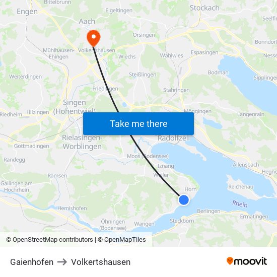 Gaienhofen to Volkertshausen map