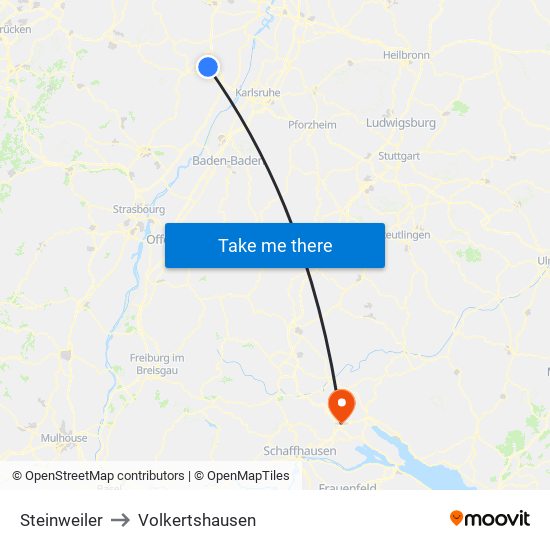 Steinweiler to Volkertshausen map