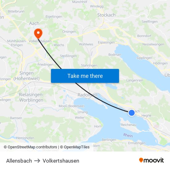 Allensbach to Volkertshausen map