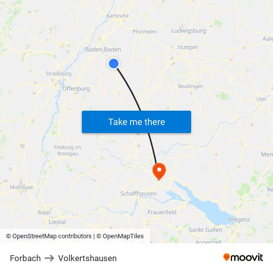 Forbach to Volkertshausen map