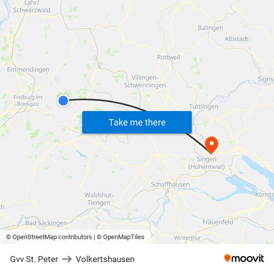 Gvv St. Peter to Volkertshausen map