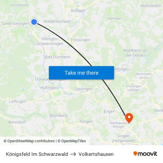 Königsfeld Im Schwarzwald to Volkertshausen map