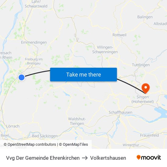 Vvg Der Gemeinde Ehrenkirchen to Volkertshausen map