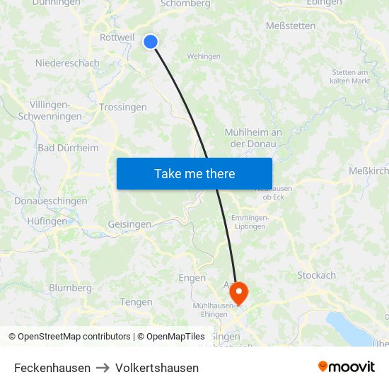 Feckenhausen to Volkertshausen map