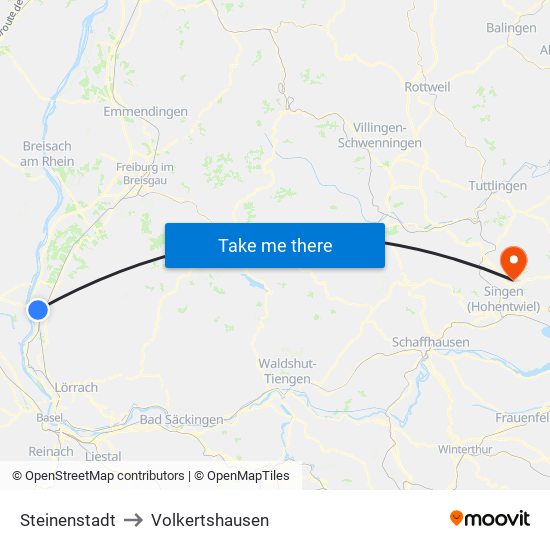 Steinenstadt to Volkertshausen map