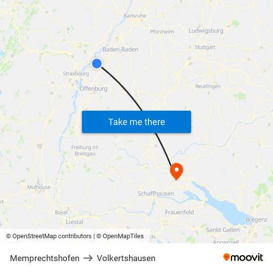 Memprechtshofen to Volkertshausen map