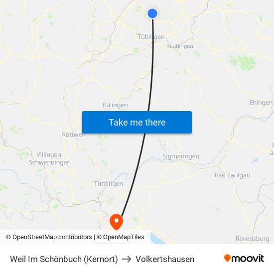 Weil Im Schönbuch (Kernort) to Volkertshausen map